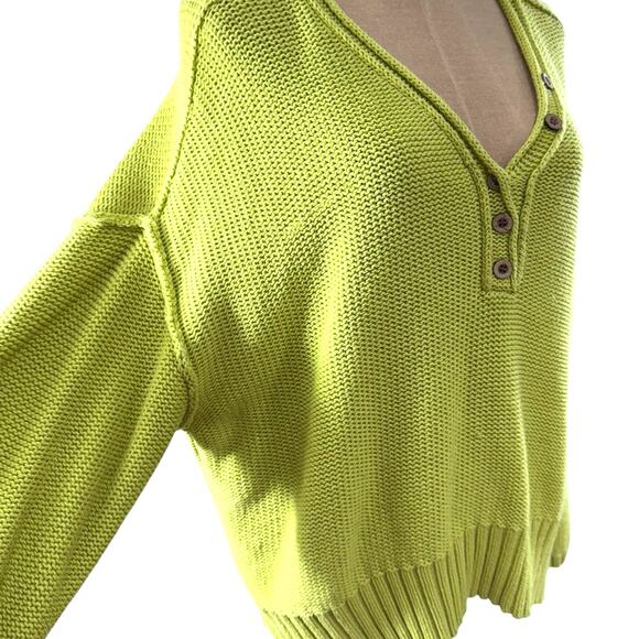 "LUMIE'RE" Lime Green Sweater, Slouchy, Size L,Oversize,SNAG IN SLEEVE,SEE PICS - Picture 2 of 14